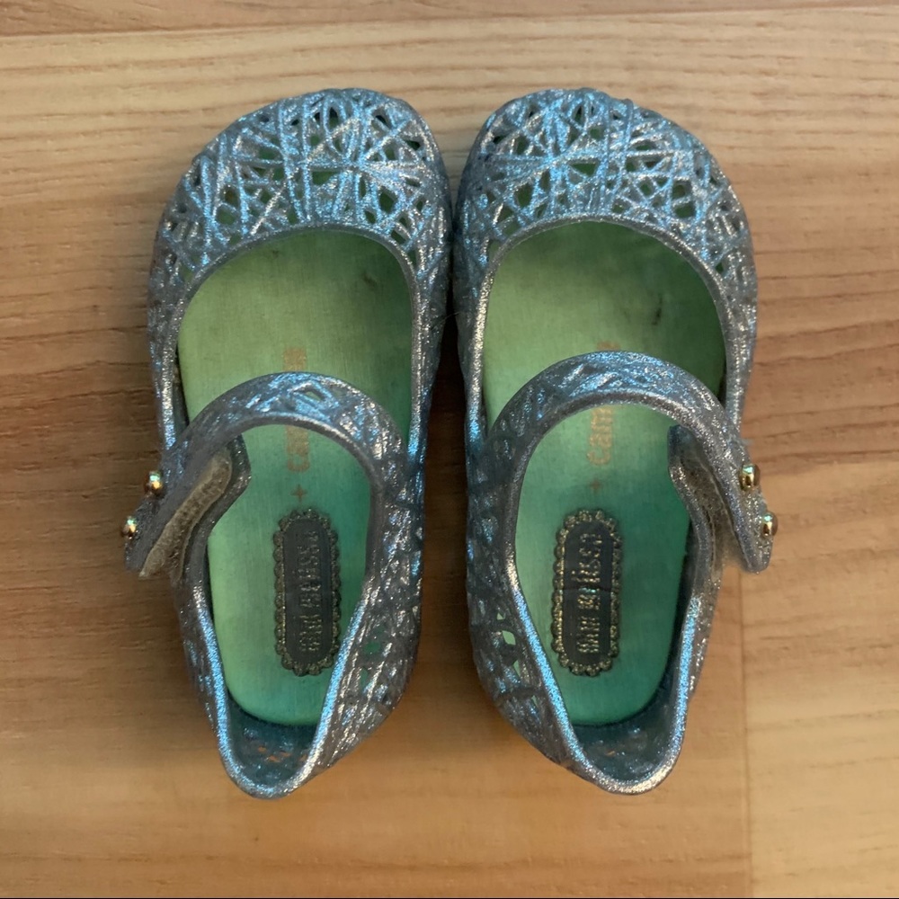 Mini Melissa Silver Mary Jane's